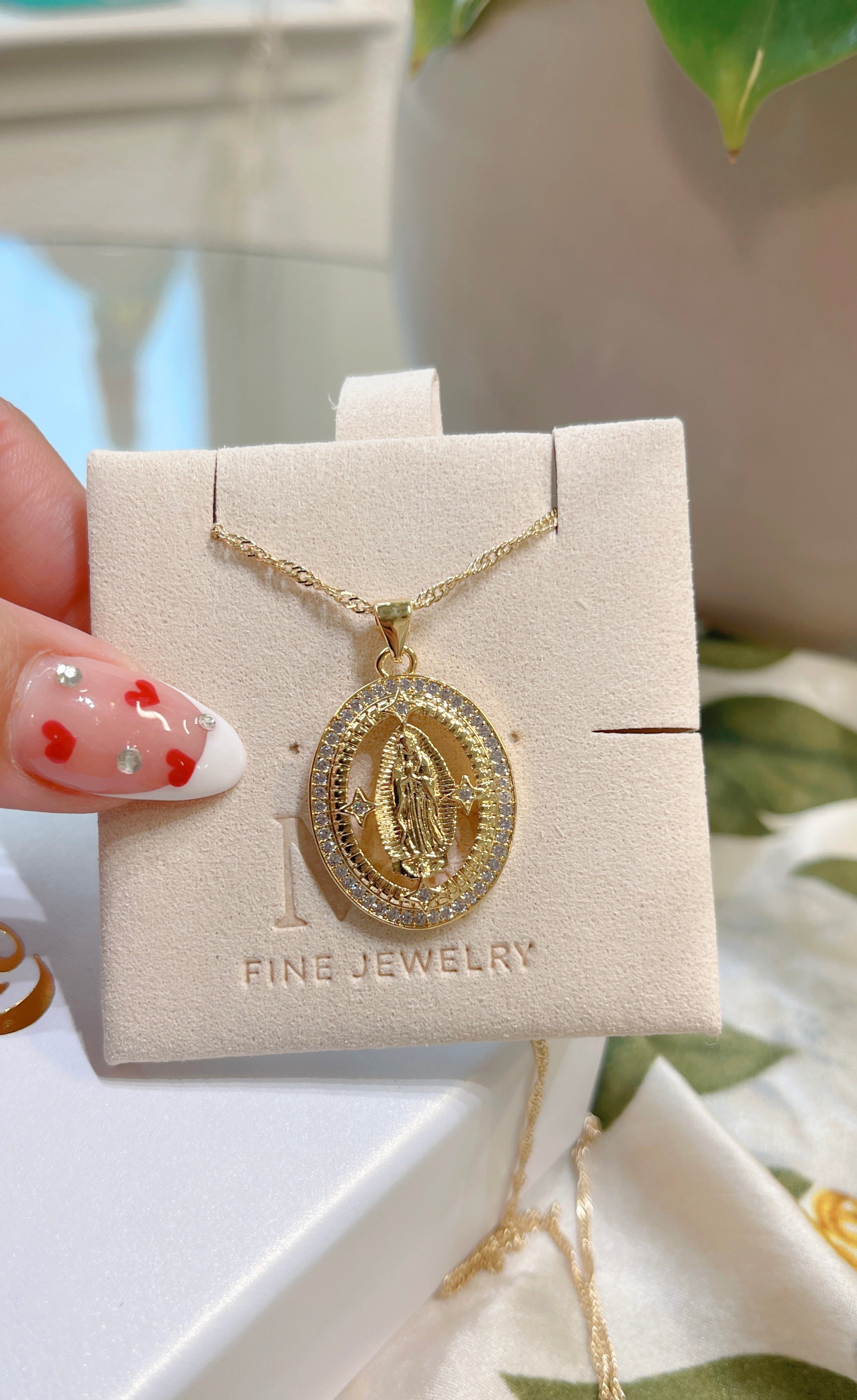 Virgen de Guadalupe Oval-Star Necklace