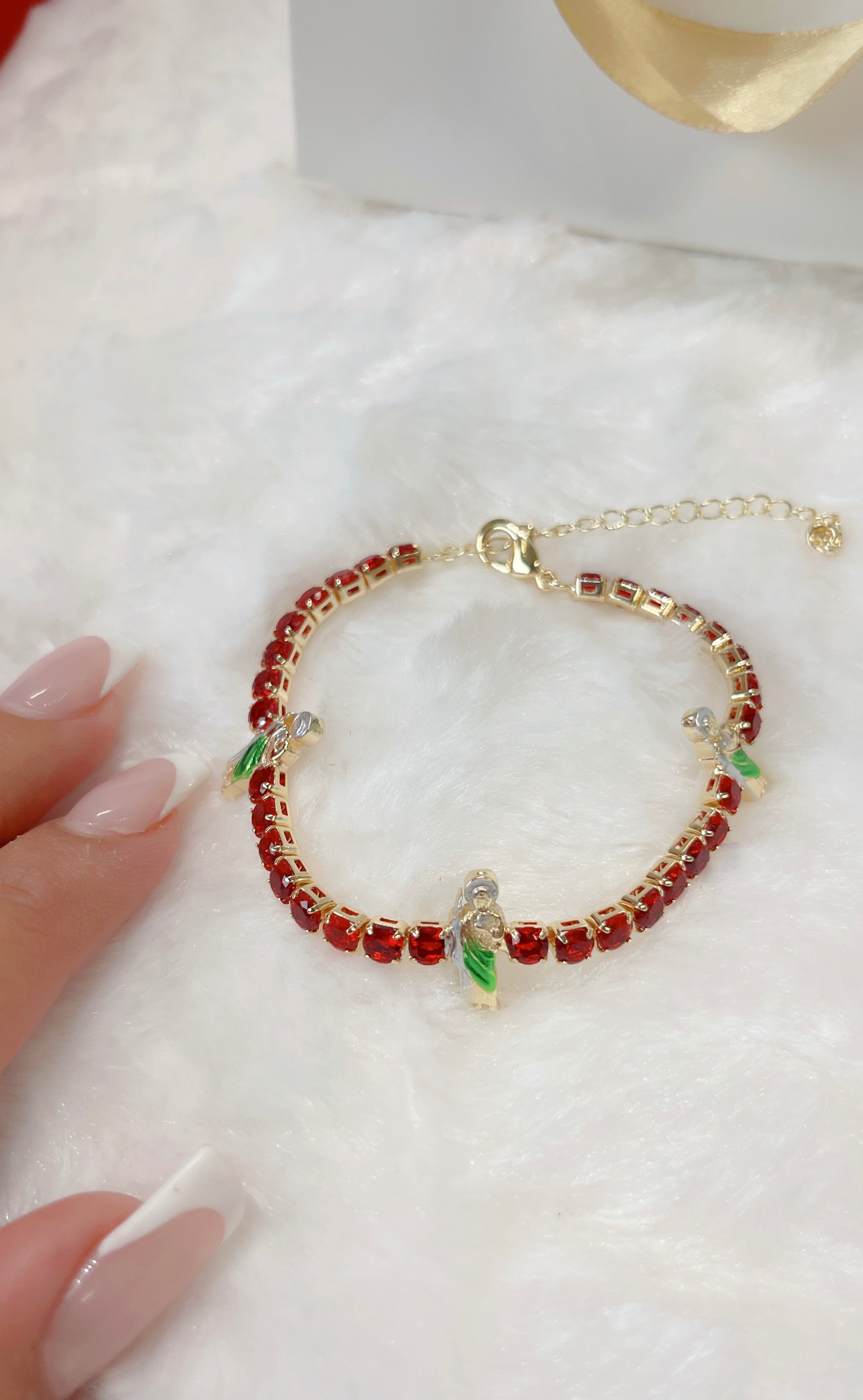 Red-Verde Saint Jude Tennis Bracelet