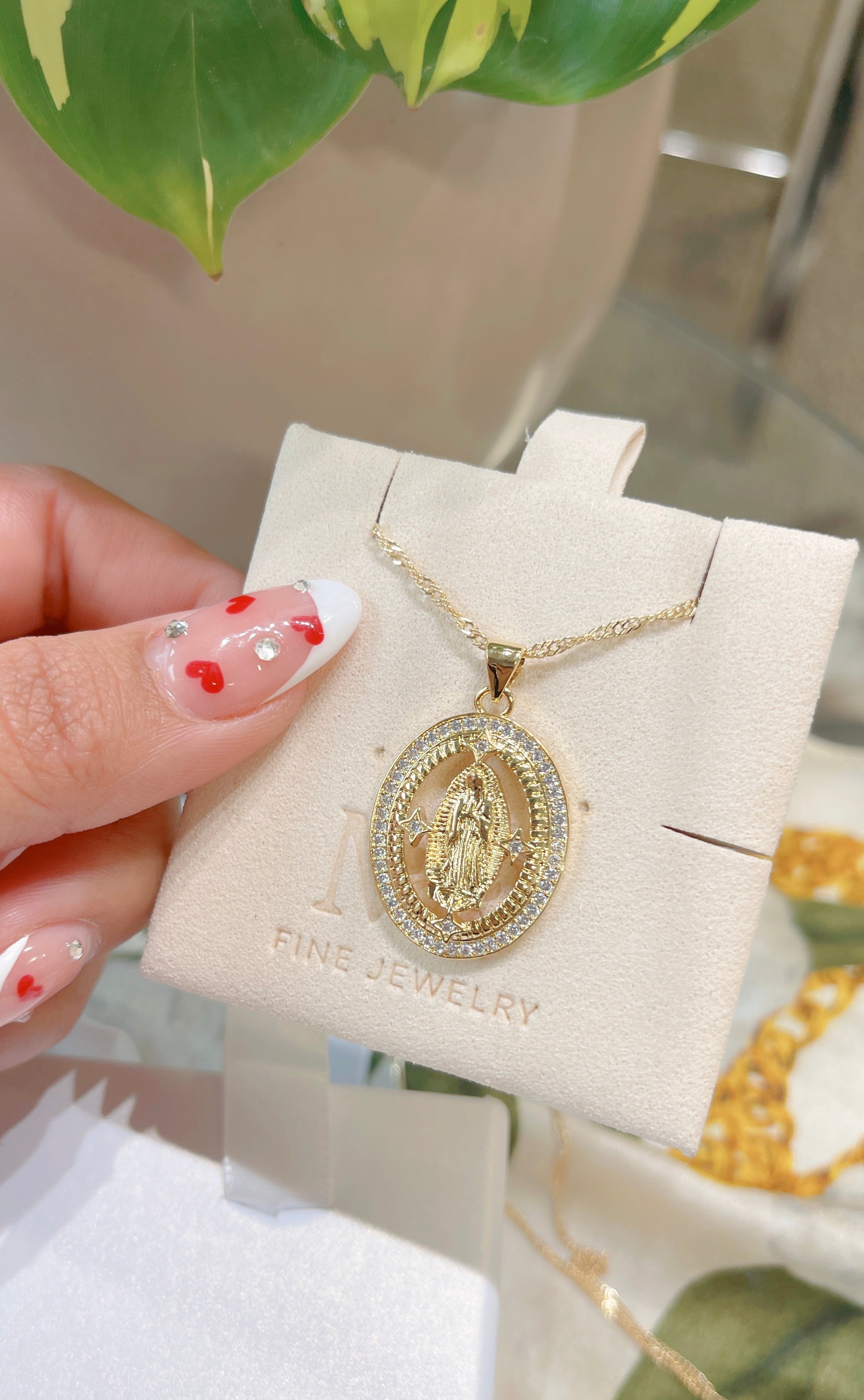 Virgen de Guadalupe Oval-Star Necklace