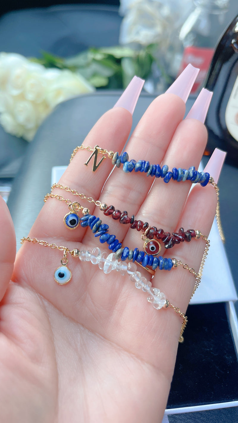 Blue Evil Eye Sodalite Anklet