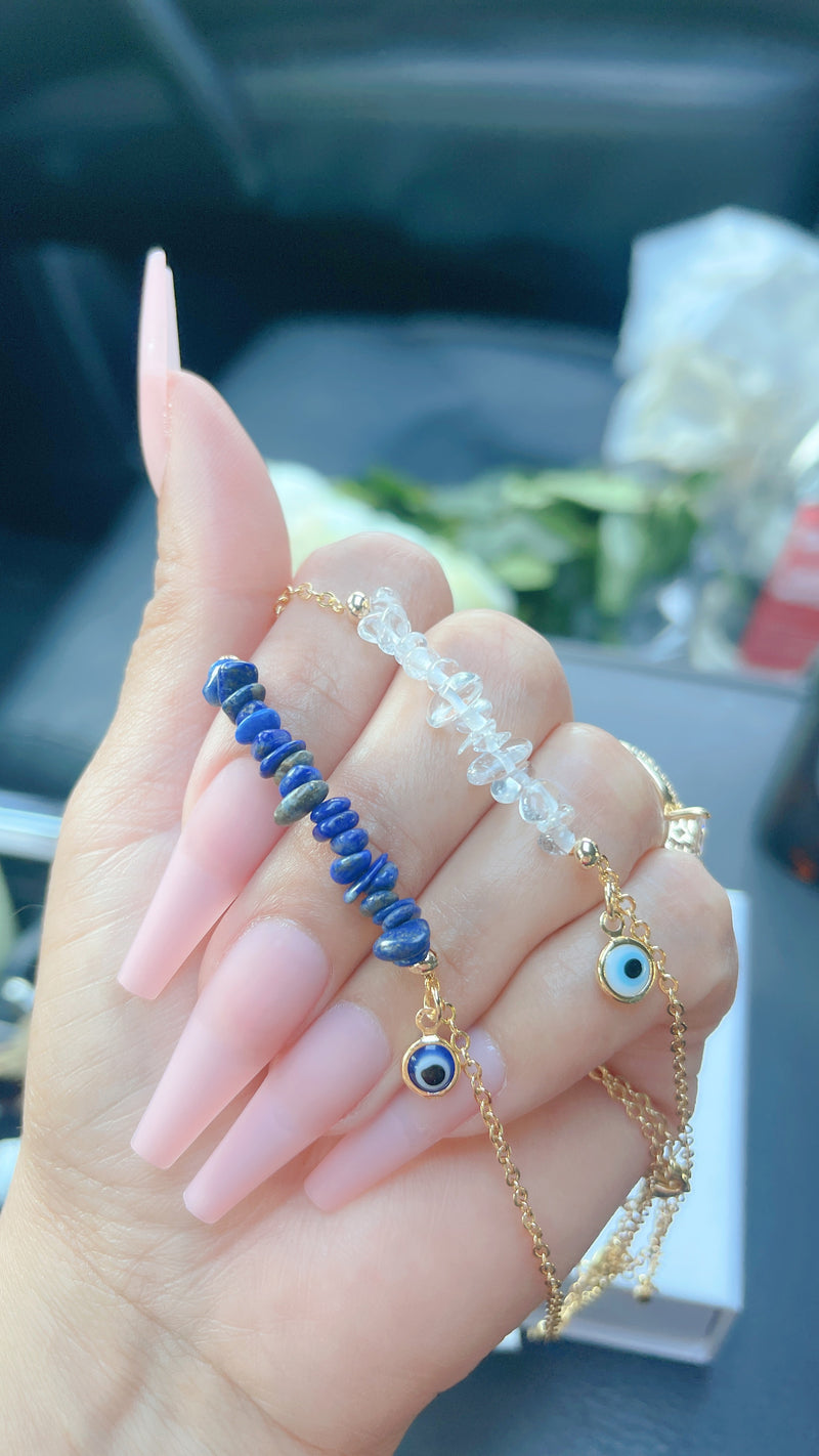 Blue Evil Eye Sodalite Anklet