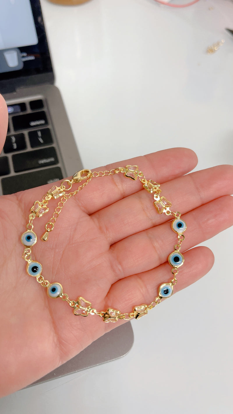 Butterfly Evil Eye Bracelet