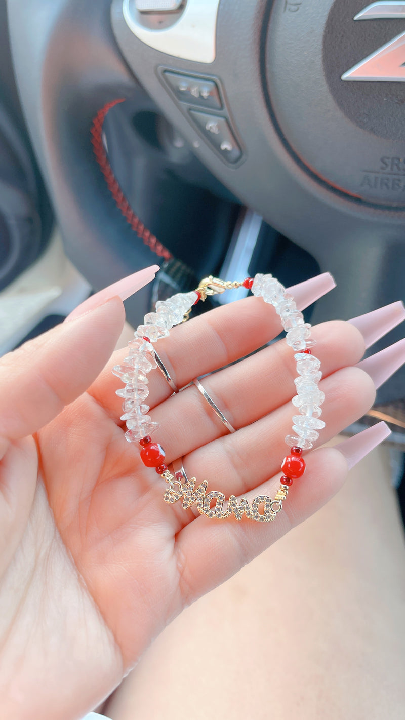 Red Clear Quartz Mama Bracelet