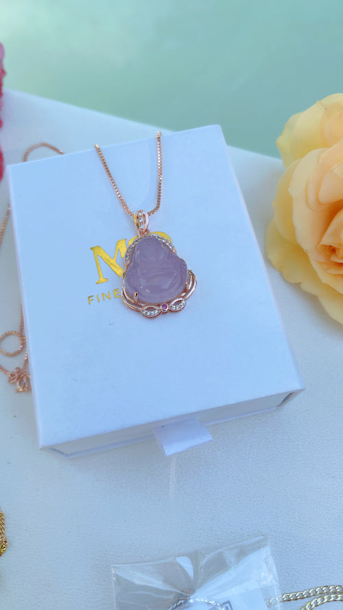Lavender Buddha Necklace