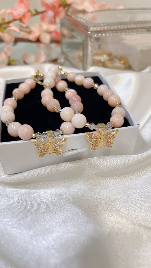 Virgencita Swirl Bracelets (Pink + White version)