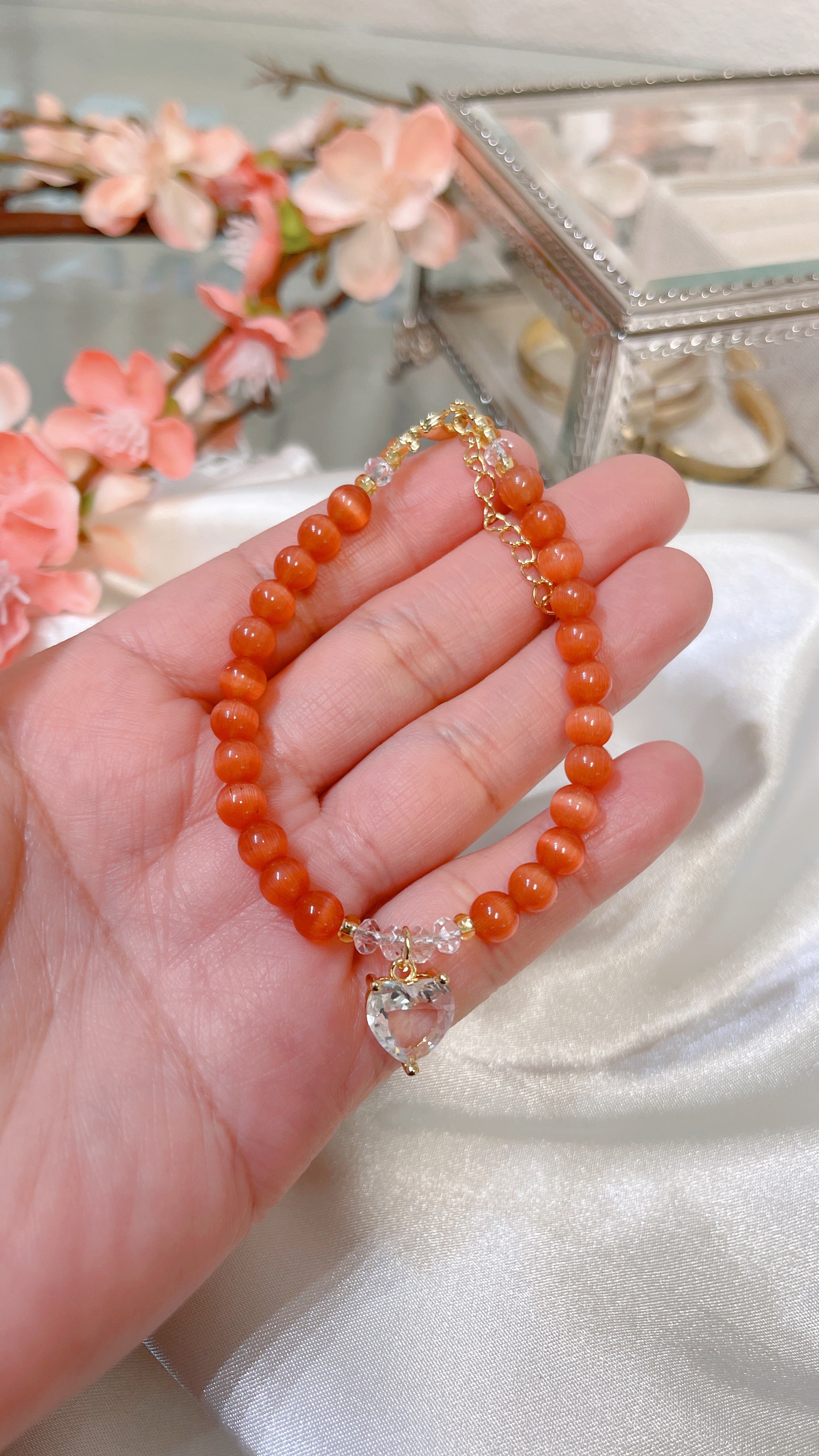 Carnelian Heart Bracelet