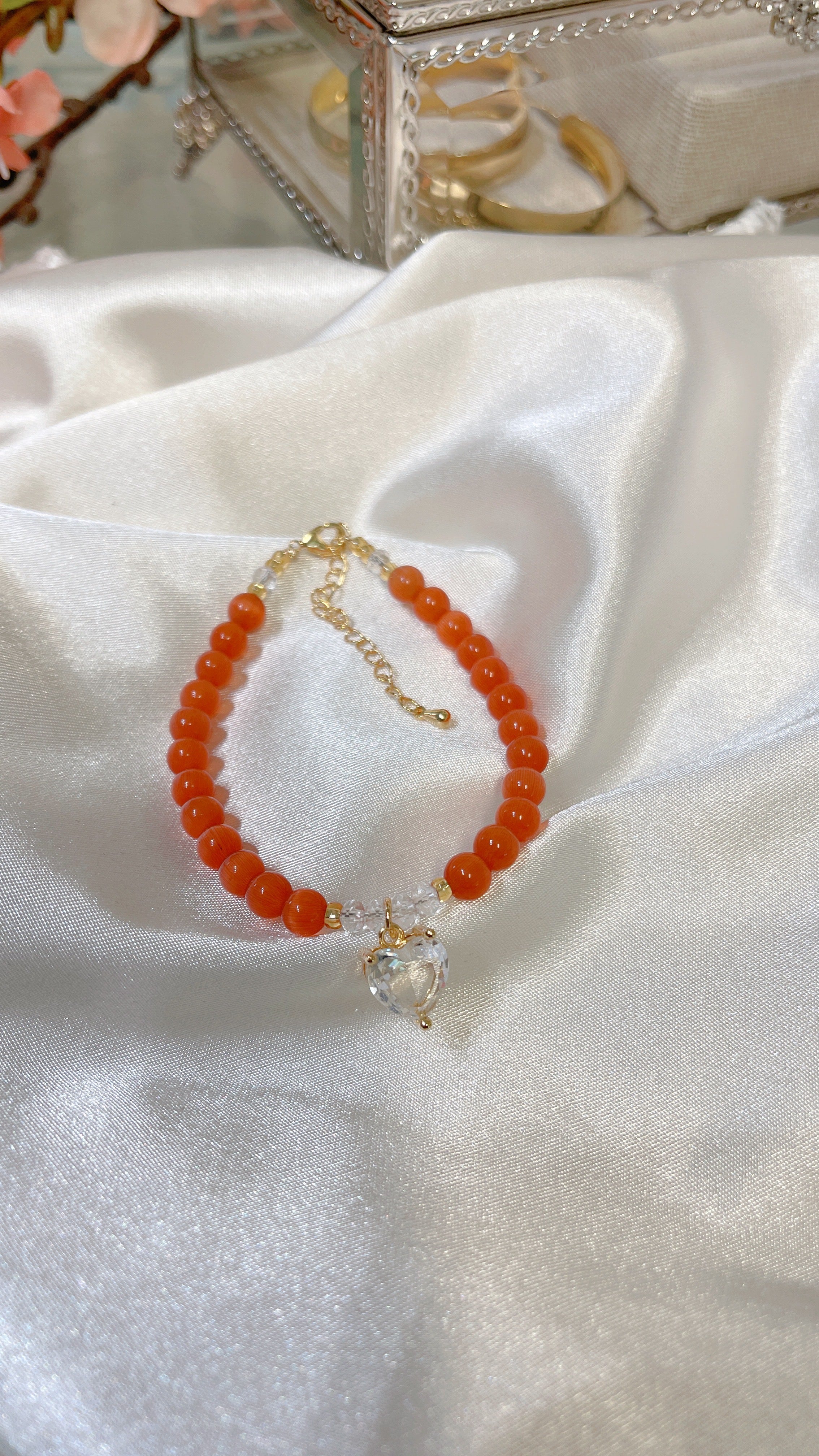 Carnelian Heart Bracelet