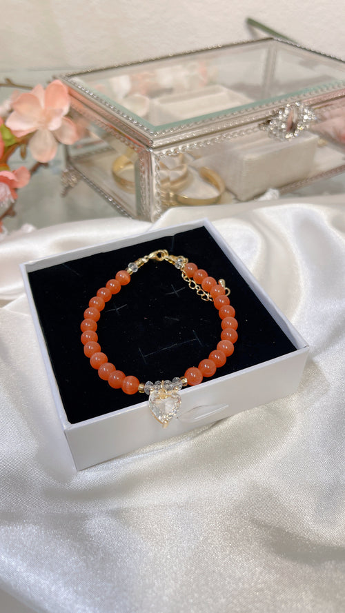 Pulsera Corazón de Cornalina