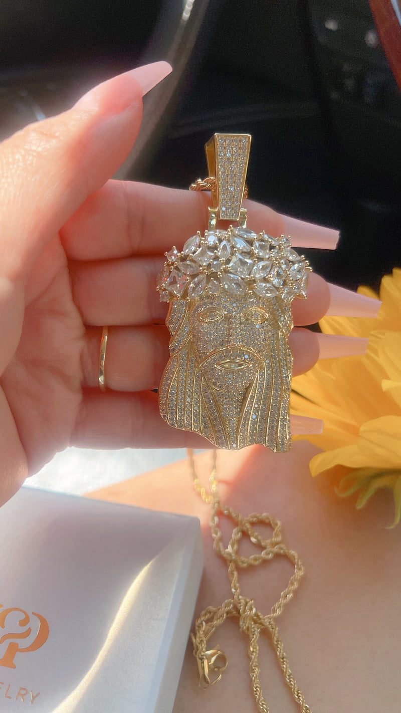 Diamond Jesus Necklace
