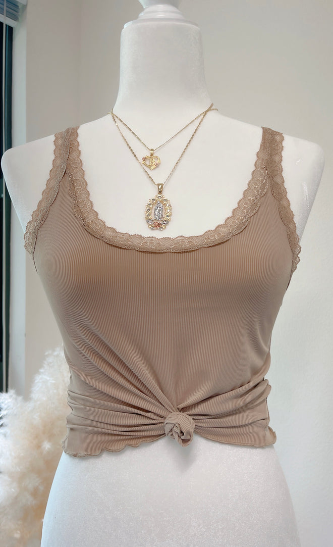 Clean Comfort Lounge Lace Top in Nude