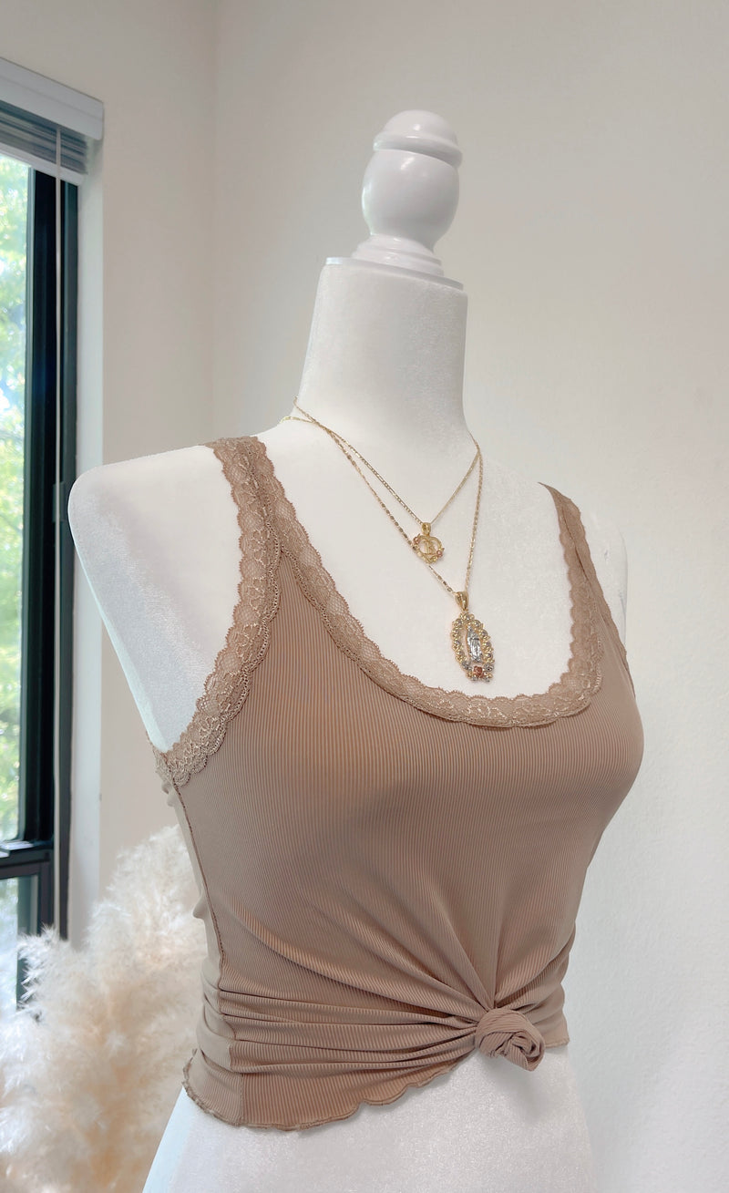 Clean Comfort Lounge Lace Top in Nude