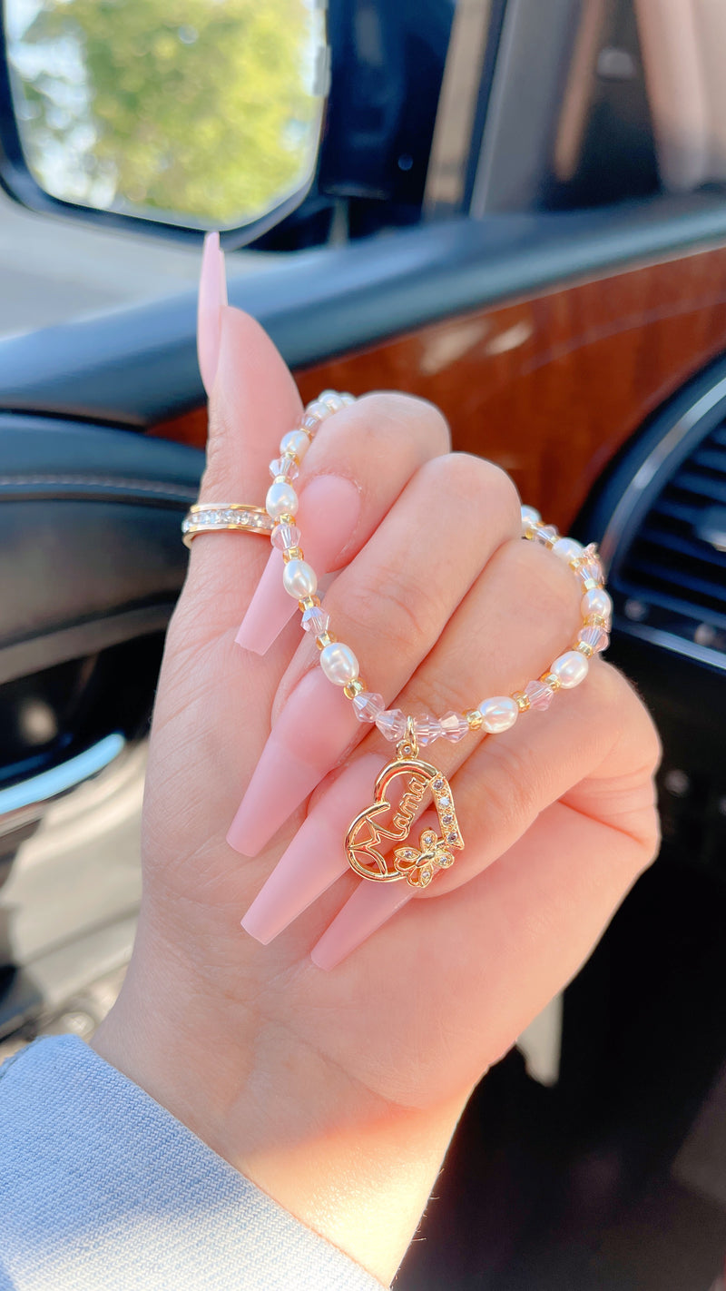 Pulsera de mamá de cuarzo rosa