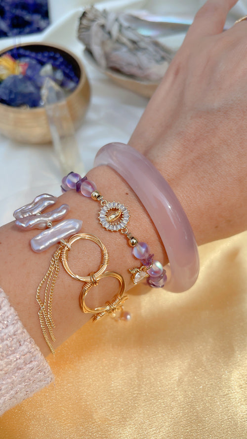 Purple Virgin Mary Bracelet ( 1 pcs )