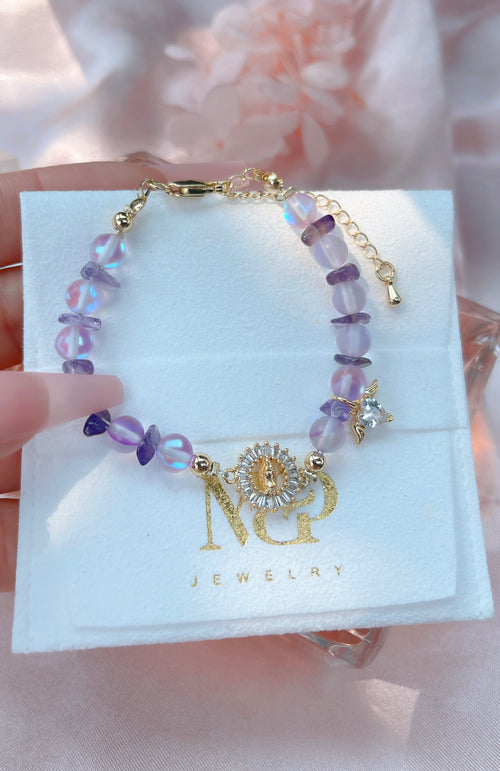 Purple Virgin Mary Bracelet ( 1 pcs )