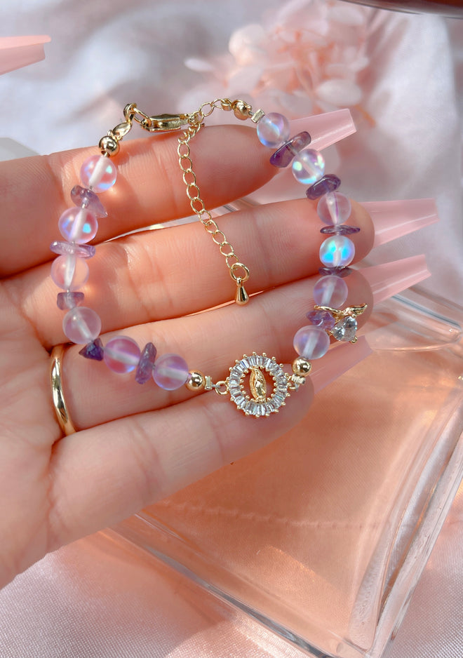 Pulsera Virgen María Morada ( 1 pieza )