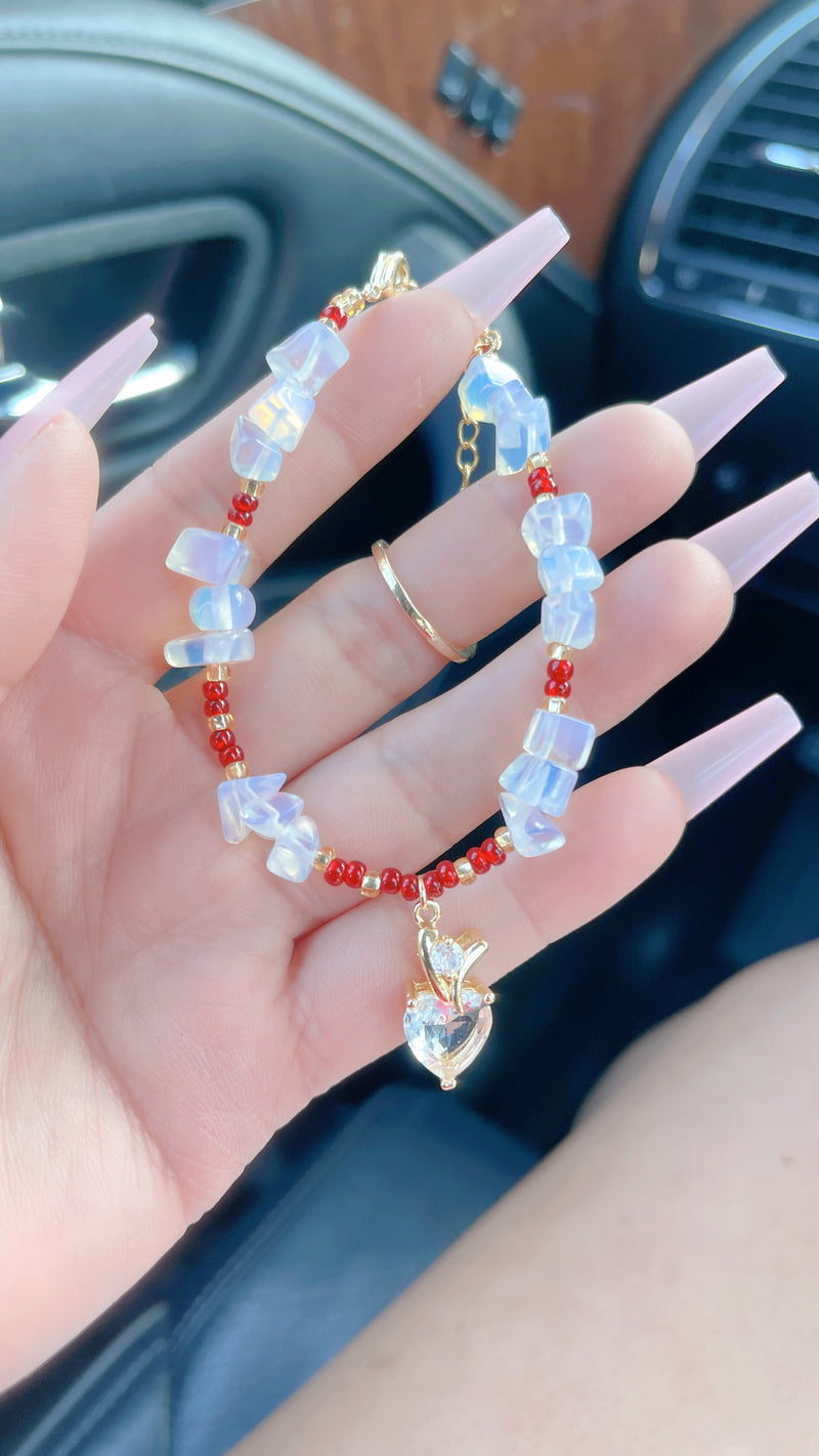 White Heart Bracelet