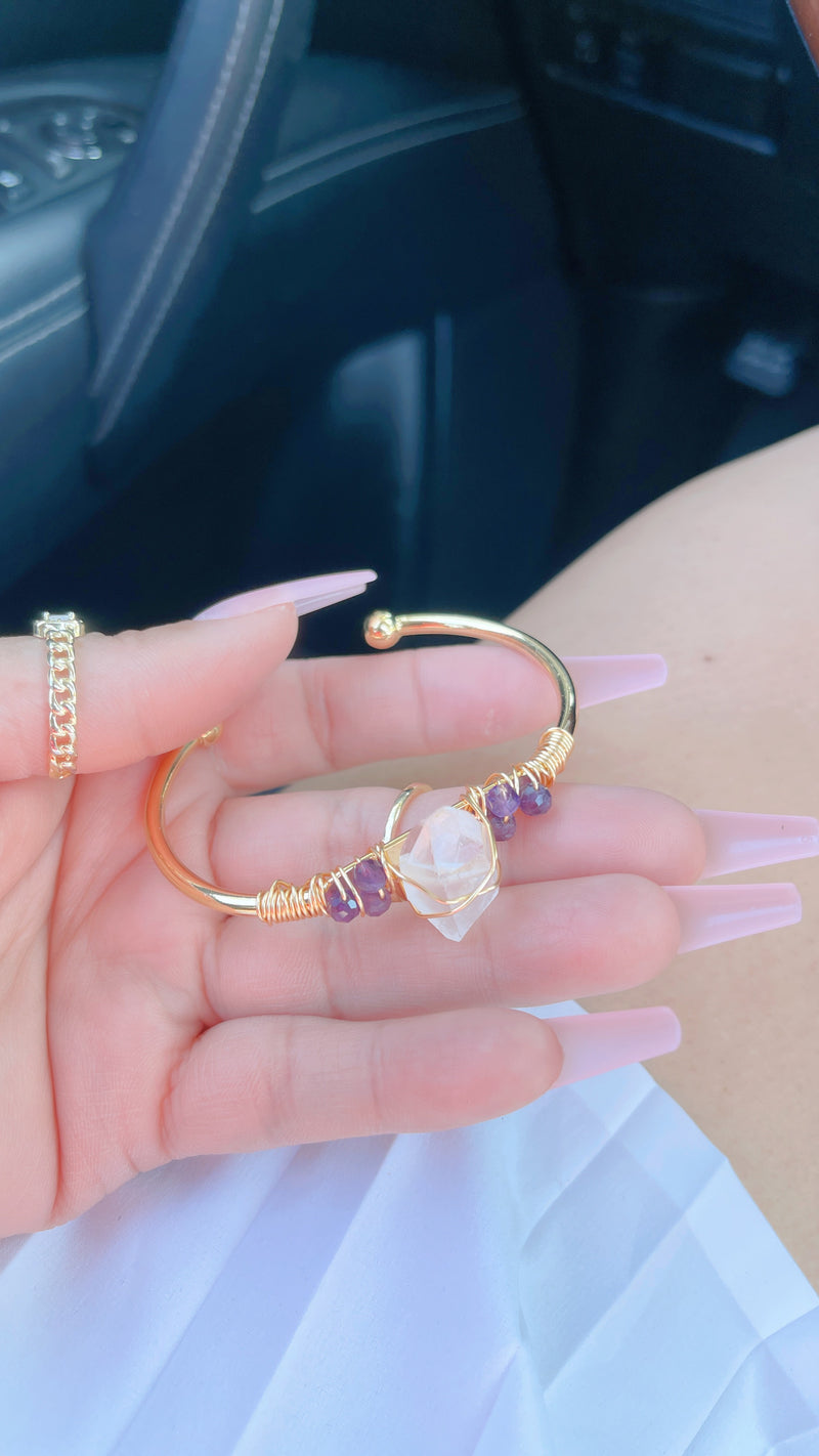 Clear Quartz Bangle Bracelet