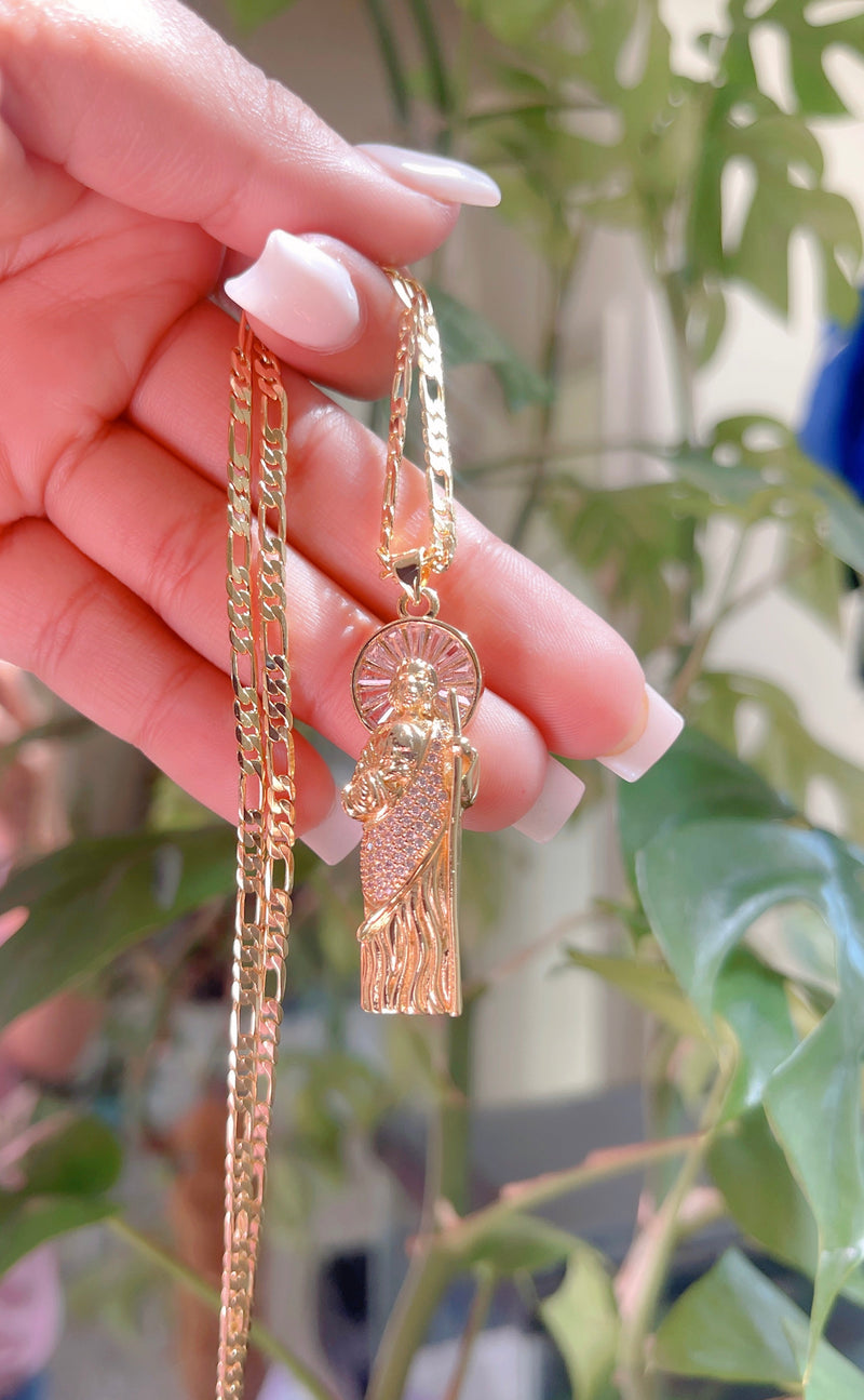 Gold Filled: Diamond Saint Jude Necklace
