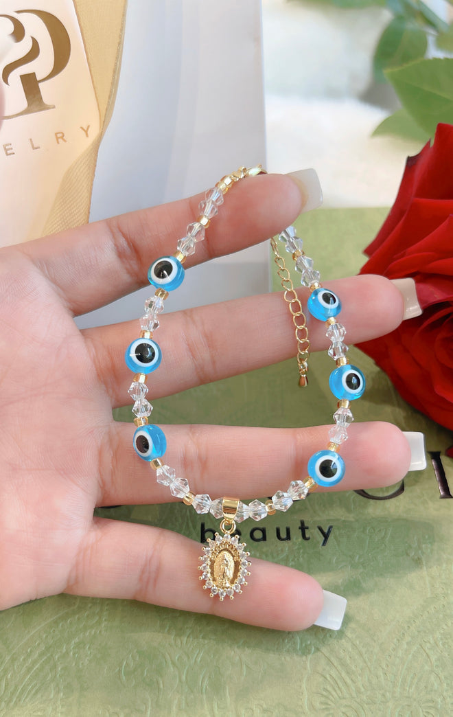Baby Blue VM Evil Eye Bracelet