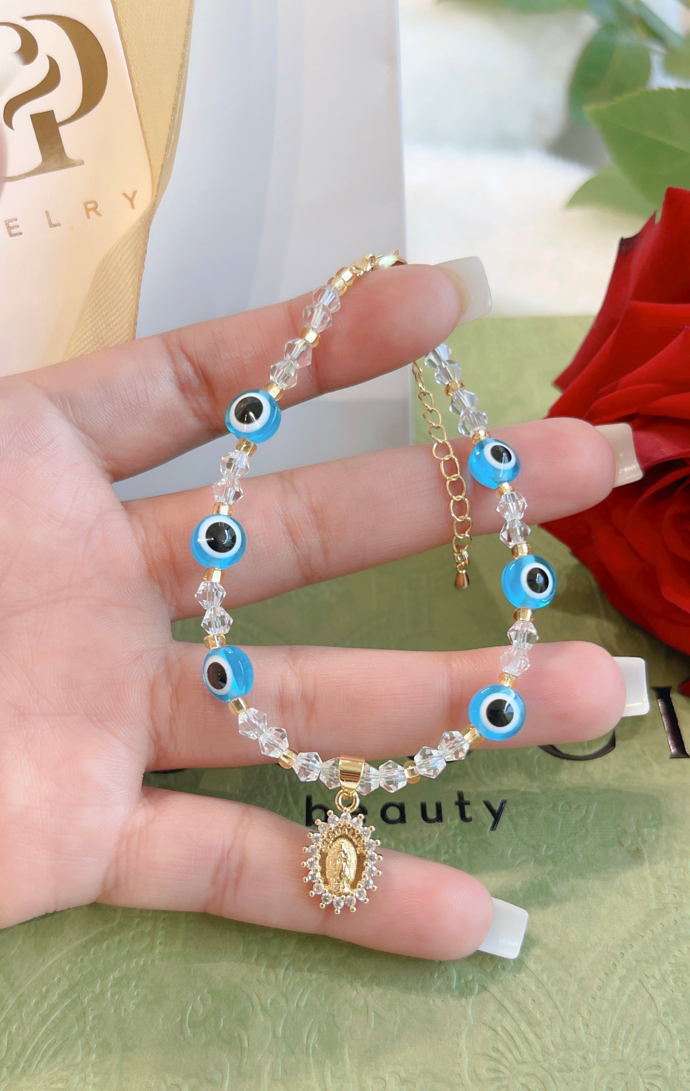 Baby Blue VM Evil Eye Bracelet