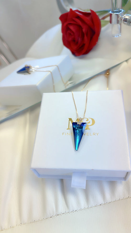 Blue Swarovski Crystal Necklace