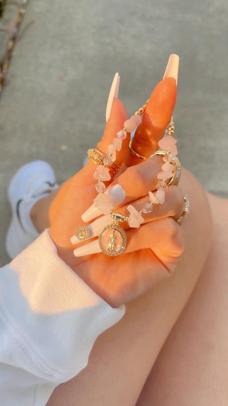 Rose Quartz Mary Bracelet