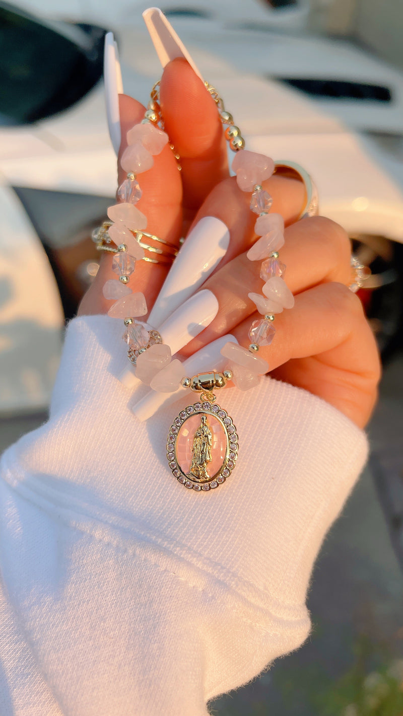 Rose Quartz Mary Bracelet