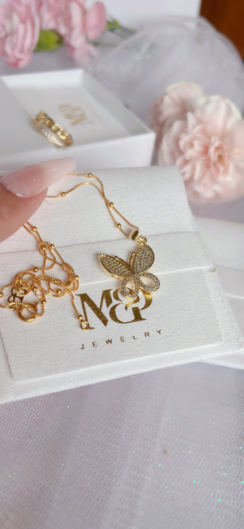 Diamond Paved Butterfly Necklace