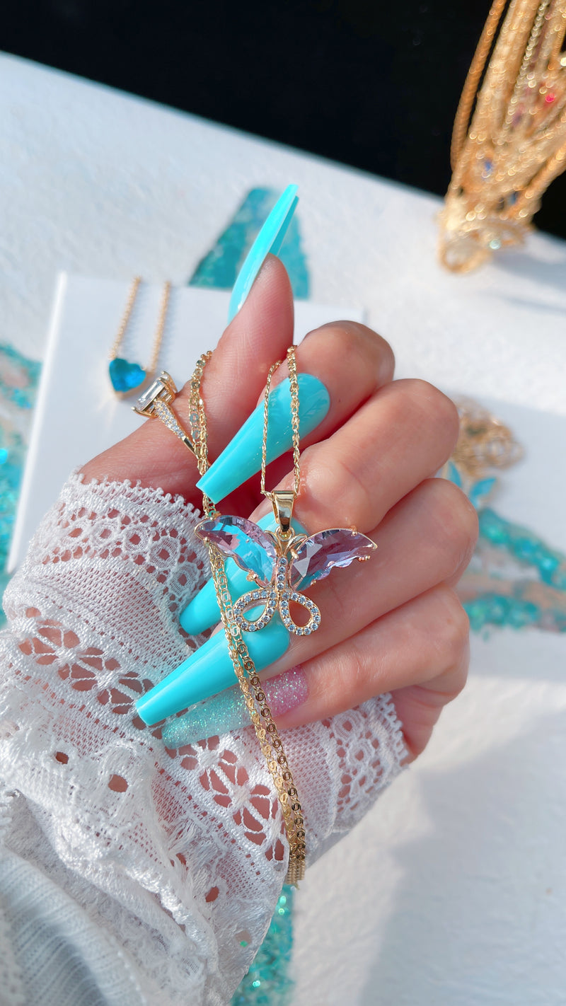 Lavender Butterfly Necklace