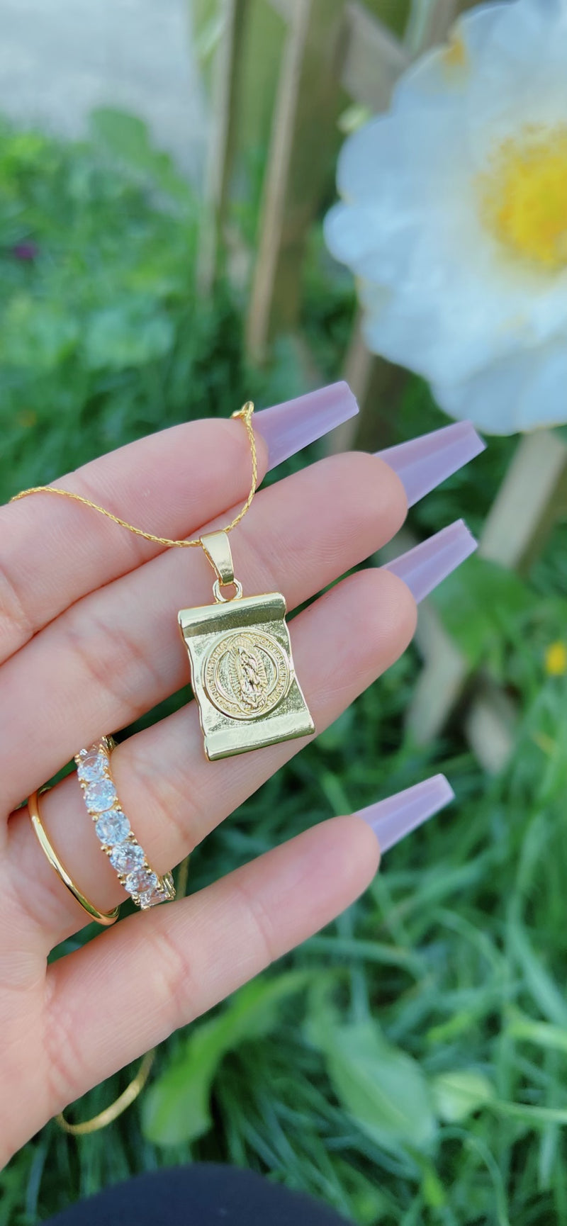 Mary Script Necklace