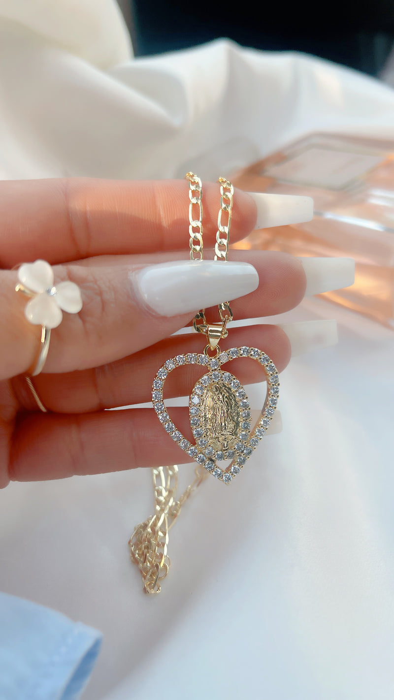 Mary Heart Necklace
