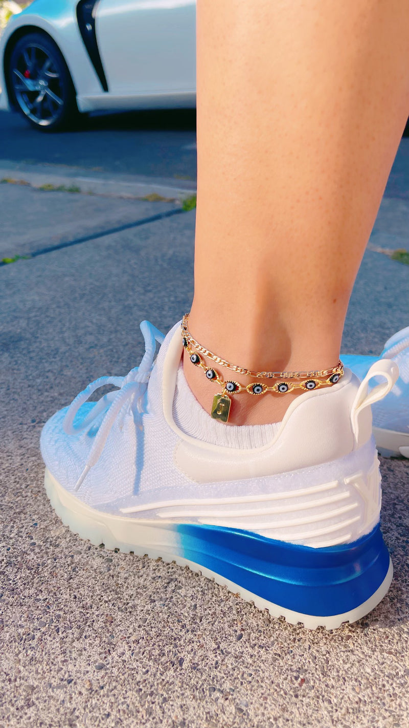 Black Initial Anklet
