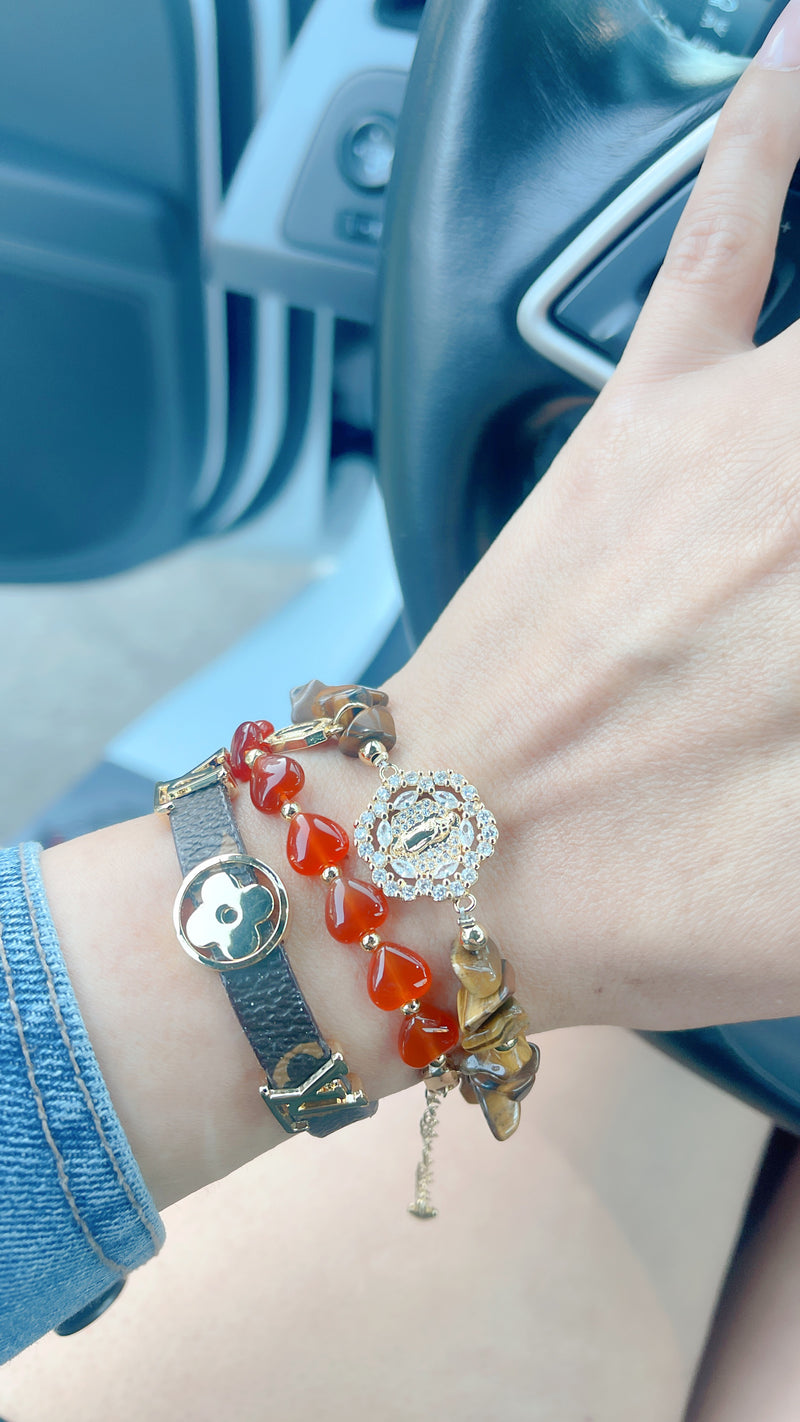 Tiger Eye Virgin Mary Bracelet (1 pcs)
