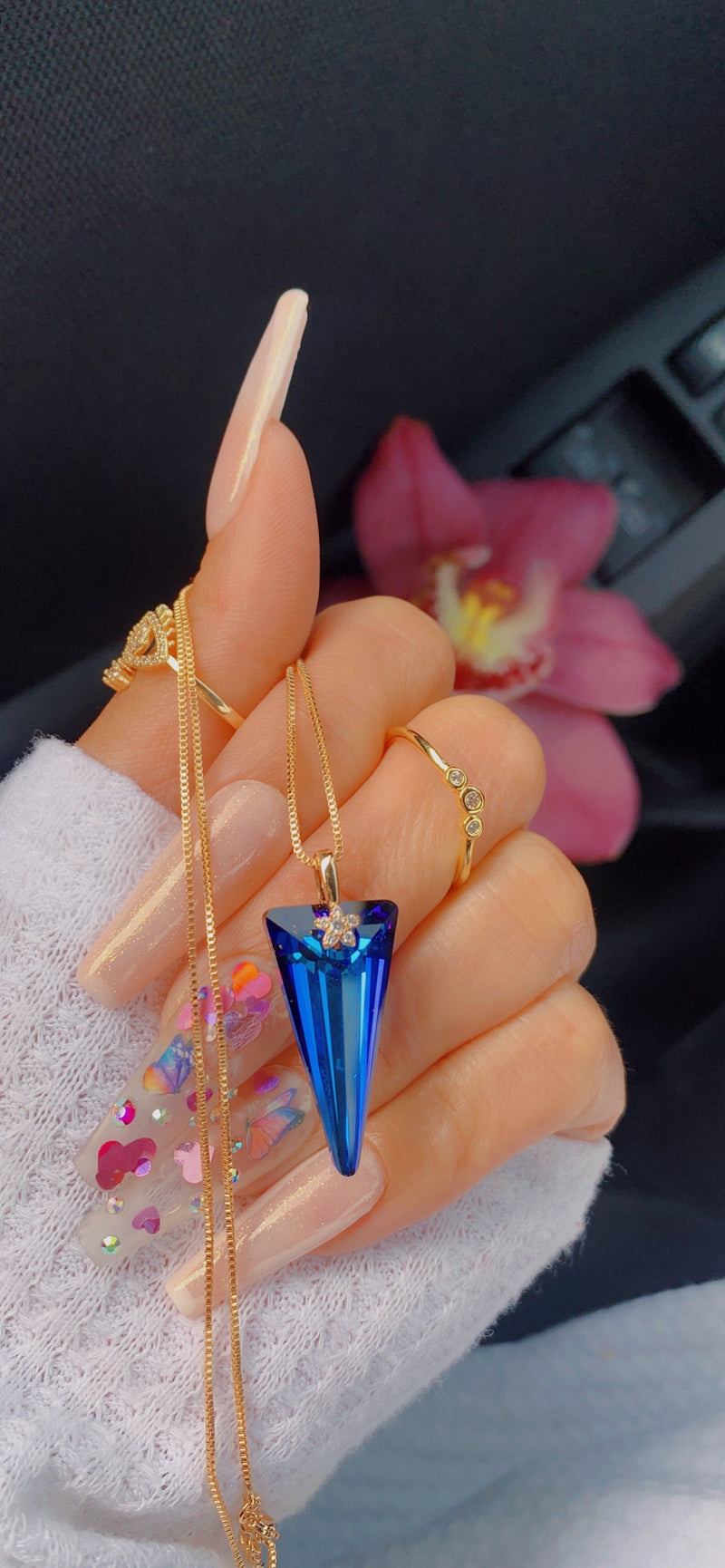Blue Swarovski Crystal Necklace