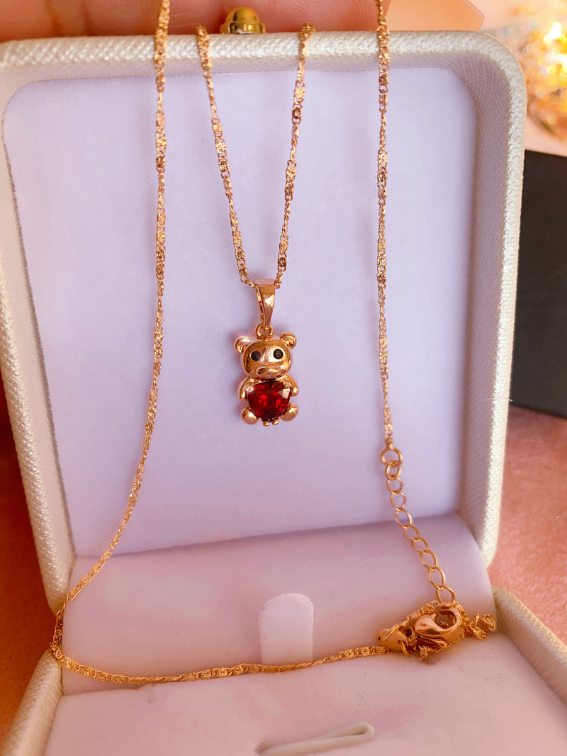 Children's Bear Necklace + Earring Set