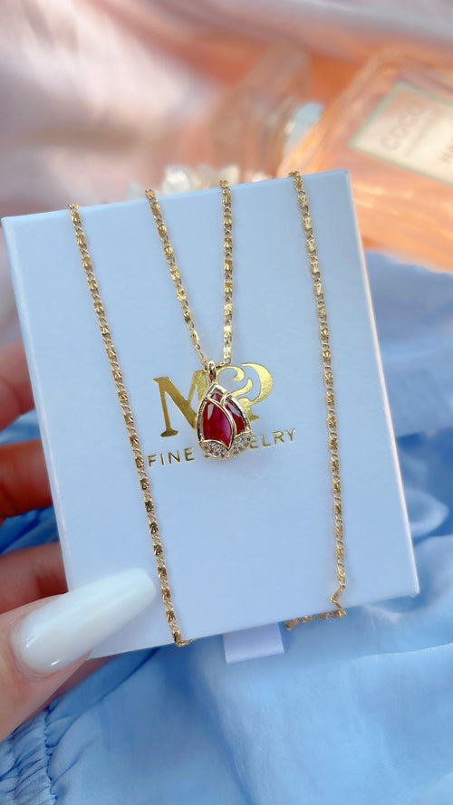 Red Tear Drop Necklace