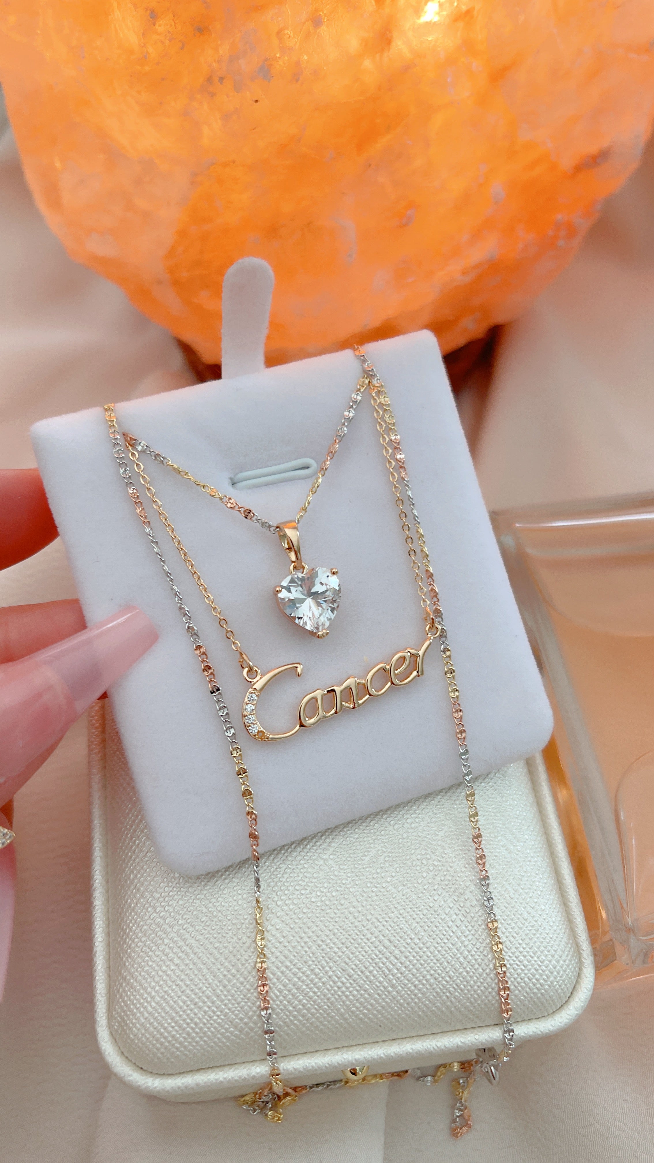 Conjunto de collar con el nombre del zodiaco (2 piezas)