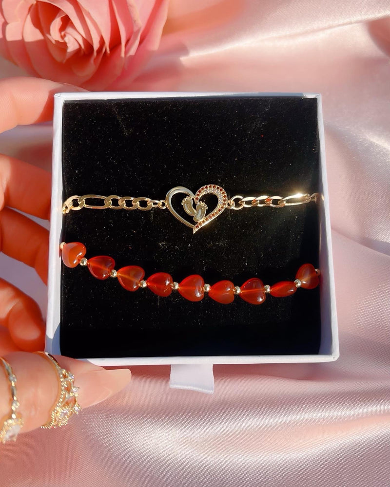 Carnelian Mom Bracelet Set