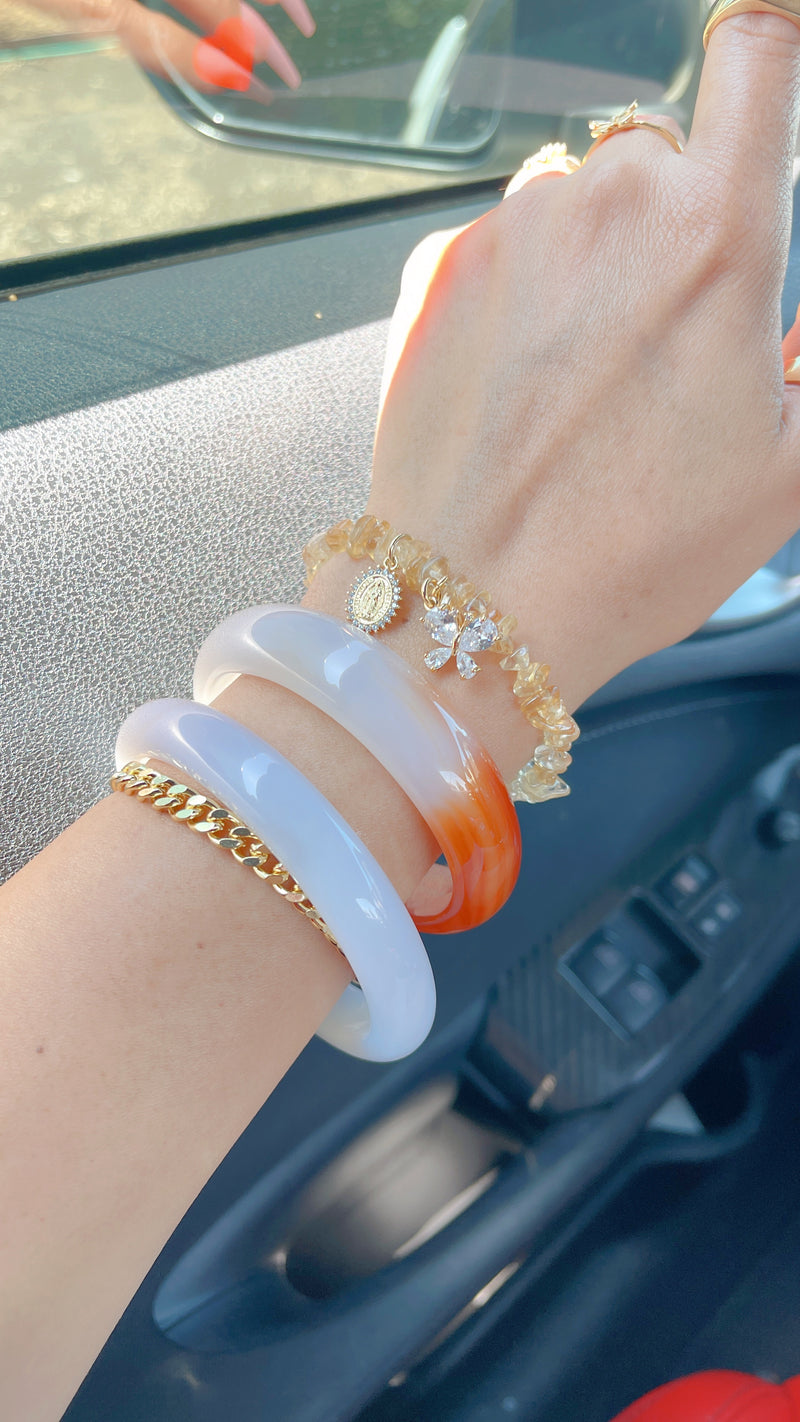 Red Ombre Jade Bangle