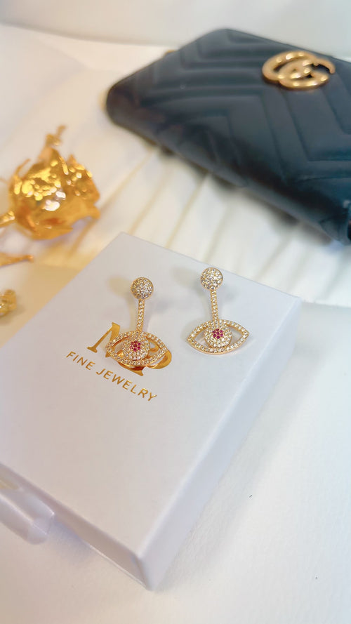 Red Evil Eye Earrings