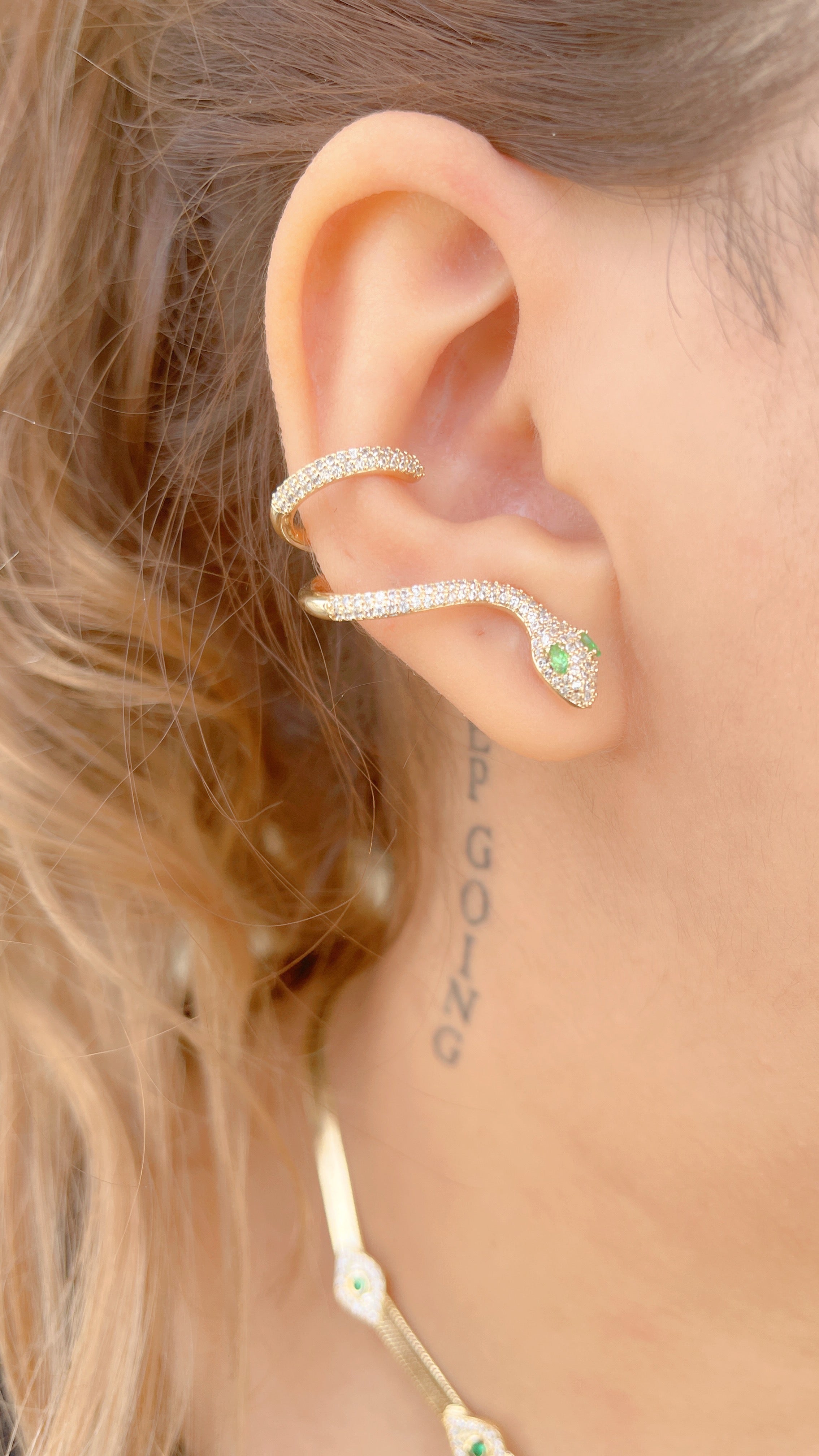 Paved Snake Earrings