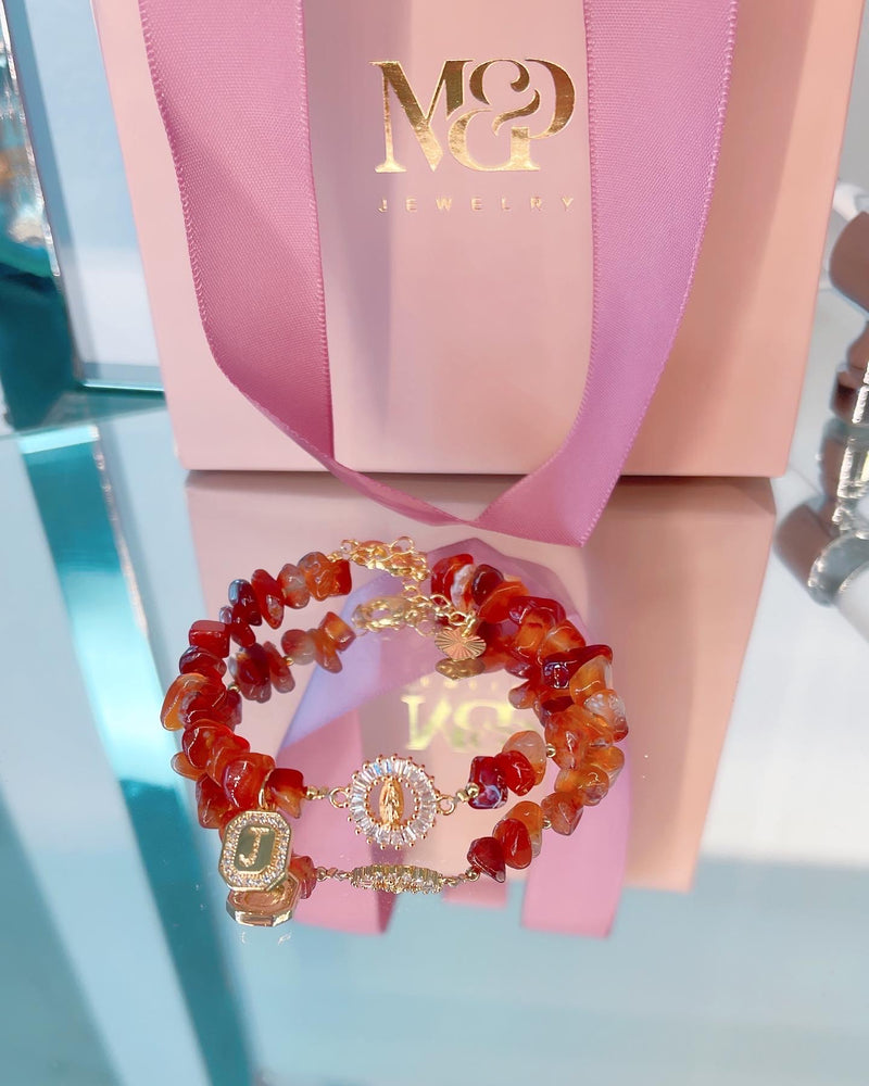 Carnelian Virgen de Guadalupe Bracelet