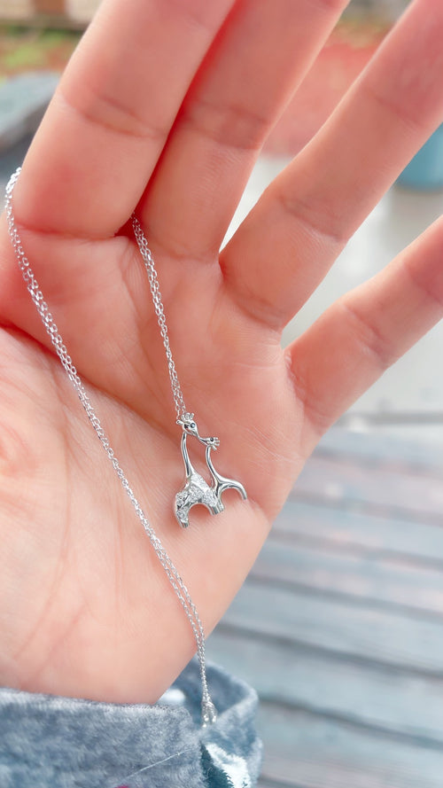 Sterling Silver Dainty Giraffe Necklace