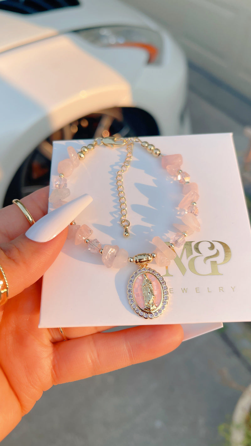 Rose Quartz Mary Bracelet