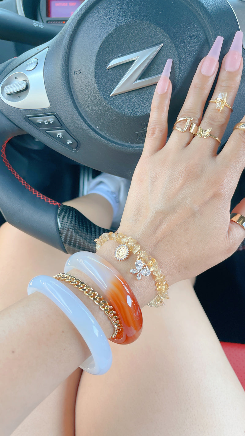 Red Ombre Jade Bangle