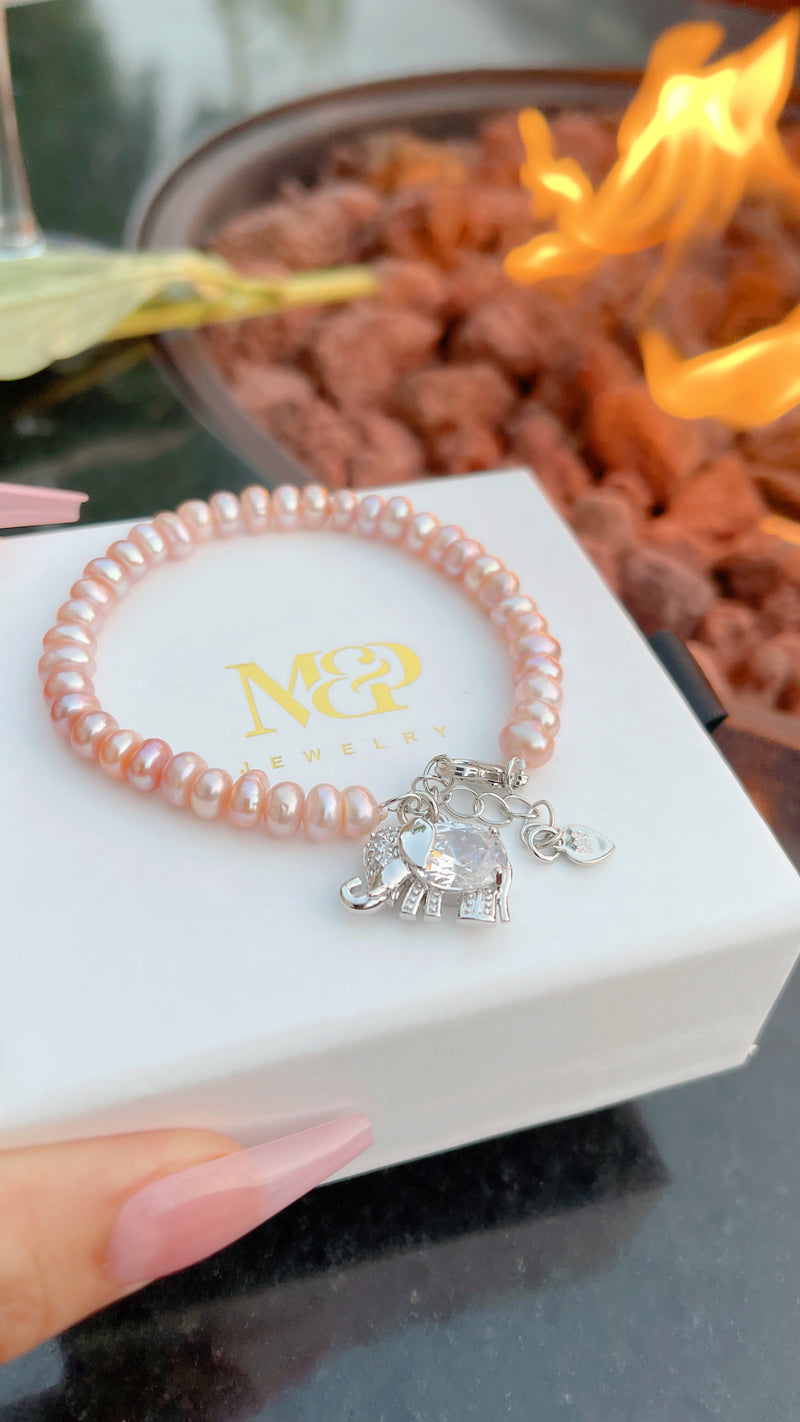 Lucky Elephant Pearl Bracelet