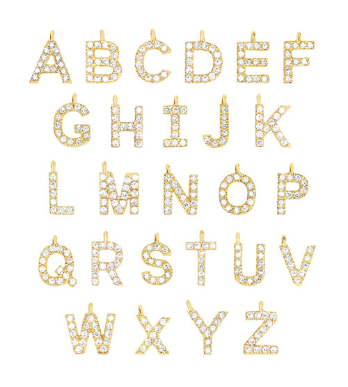 Diamond Paved Initial Charm