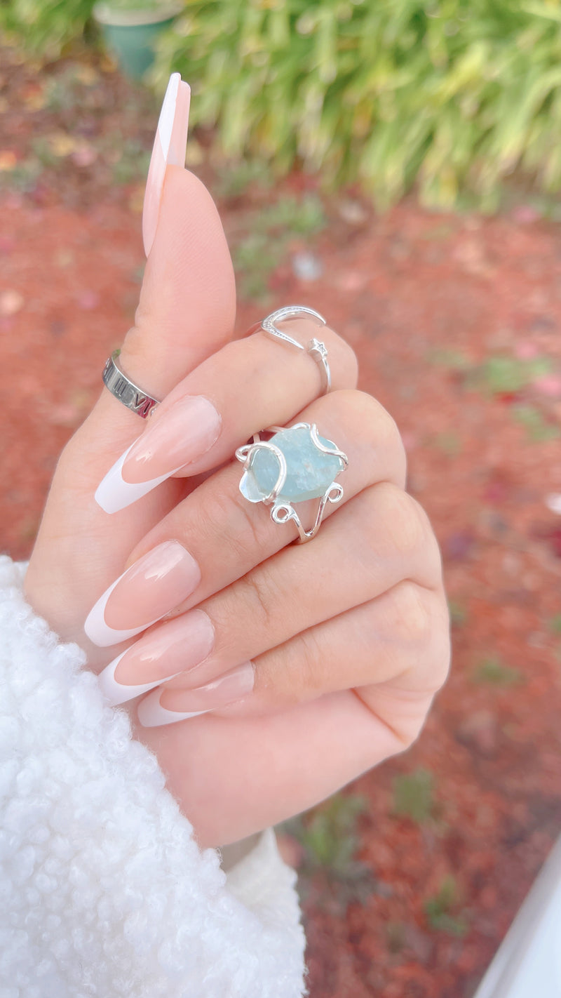 Anillo de aguamarina de plata 925