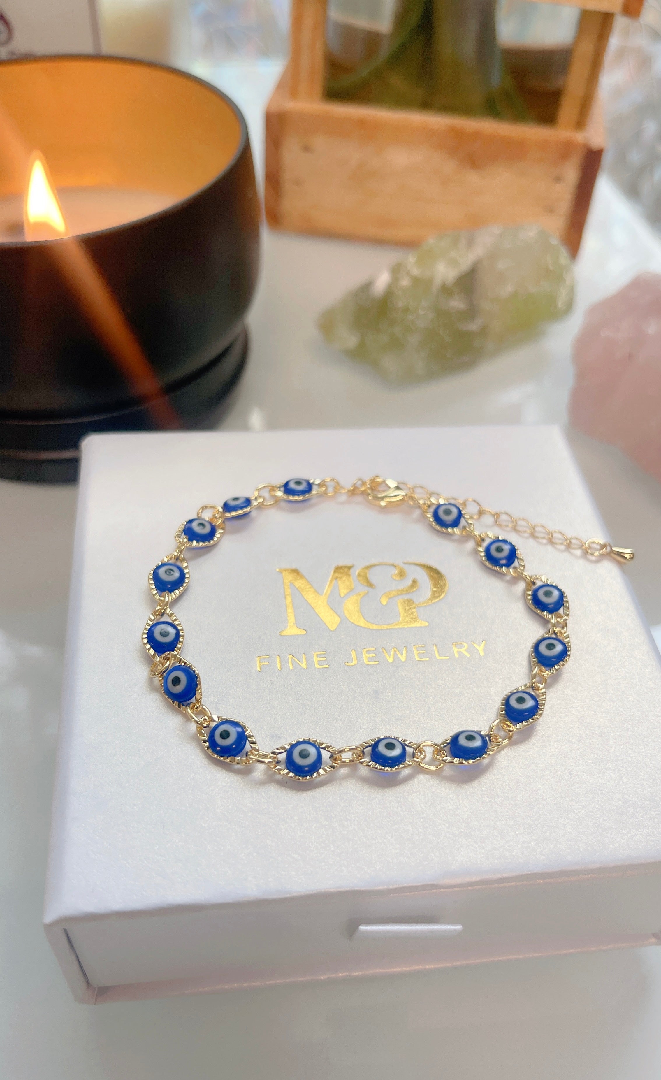 Deep Blue Evil Eye Bracelet