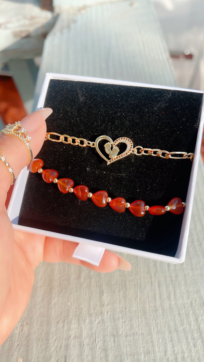 Carnelian Mom Bracelet Set